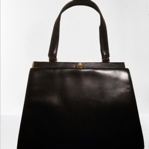 Vintage Mastercraft Black Leather Handbag